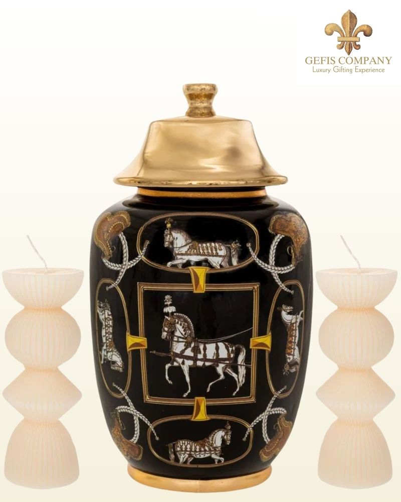 The Gefis Company Neoclassical Vase + Scented Pillar Candles