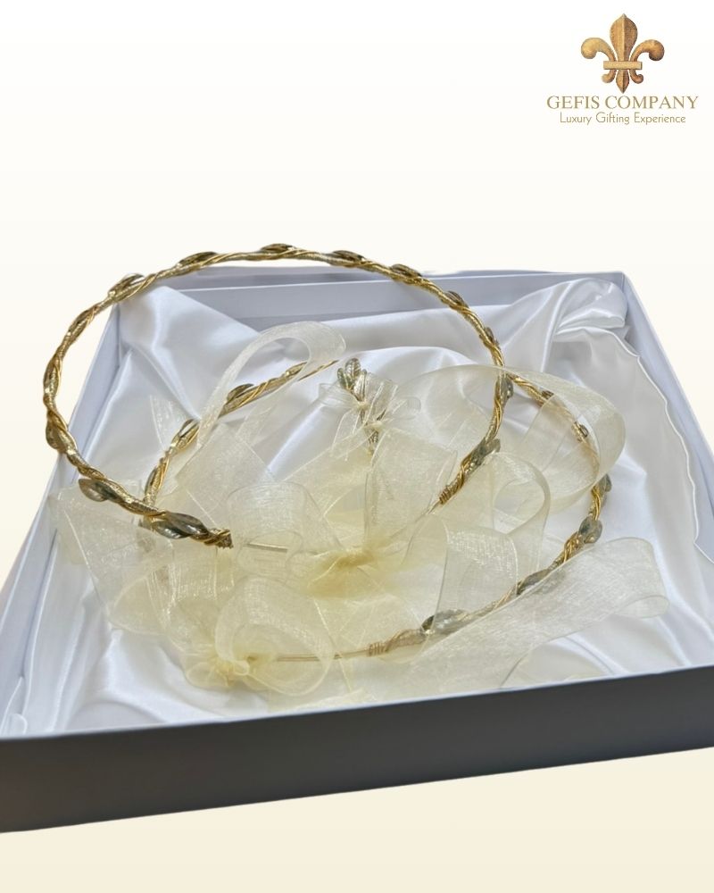 The Gold Olive Wedding Crowns Set